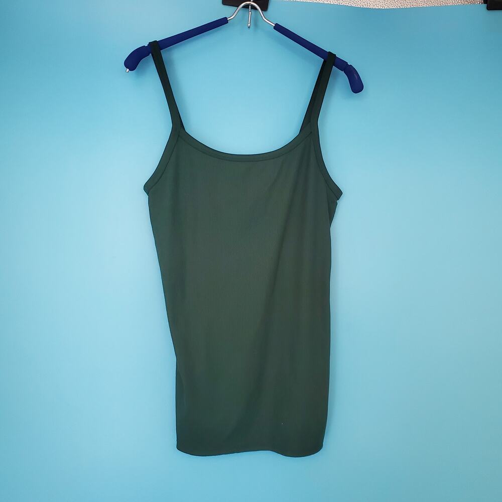 NOBO No Boundaries Cami Size L (11-13) Green Ribbed Camisole